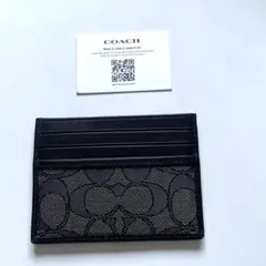 COACH ブラック レザー カードケース