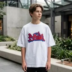 WEGO ウィゴー【M】USAコットン グラフィティ 刺繍 Tシャツ 白 古着