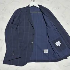 未使用級美品　THE SHOP TK タケオキクチ　シアサッカージャケット　紺
