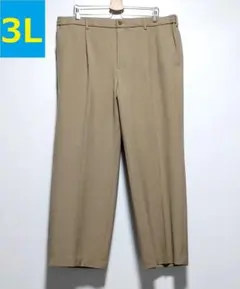 新品 ユニクロ ★メンズ3L ストレッチ タックワイドパンツ スラックス チノ