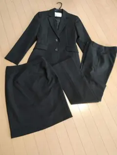 GLACIER 黒のストライプスーツ9号　3点セット