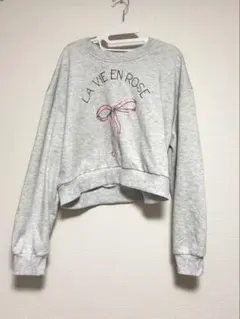 Loueme　リボンプリント　フリーサイズ　完売品　スウェット　トレーナー