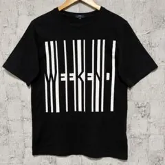 【ITEMS URBAN RESEARCH】バーコード風ロゴプリントTシャツ M