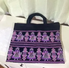くげみちこチロリアン刺繍トートバッグ　訳あり