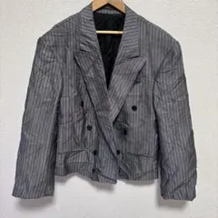 【希少】STUDIO NOVUM ダブルブレスト ショートジャケット ストライプ