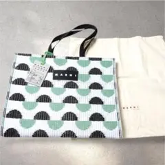 MARNI MARKET /マルニ マーケットバンダナトートバッグ、ブルーリーフ