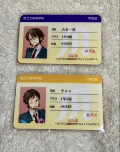 涼宮ハルヒの憂鬱 sos展 学生証 キョン 古泉一樹 2枚セット