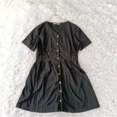 H&M 半袖チュニックワンピース コットン100% ウエストシャーリングのサムネイル