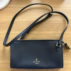 LANVIN en Bleu レザー ショルダーバッグ ブラック ゴールド金具のサムネイル