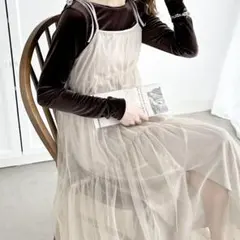 1枚で主役級。チュールレイヤードワンピース