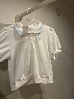 JENNI LOVE ホワイト パフスリーブ ポロシャツ