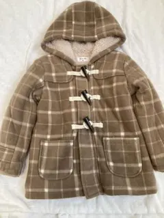 RAT-A-TATR ブラウンチェック ダッフルコート 100cm