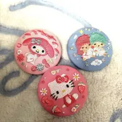 SANRIO刺繍缶バッチ3個セット