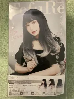 TefuRe ロングウィッグ ブラックグレー