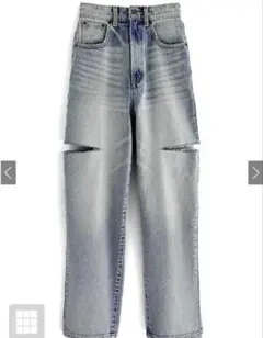 GRL スリットデニムワイドパンツ　cu420