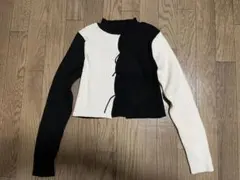 【新品タグ付き】ZARA リブ編み長袖ニット 黒・白