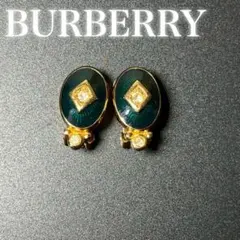 美品★バーバリー　イヤリング　ゴールド　ラインストーン　クリスタル