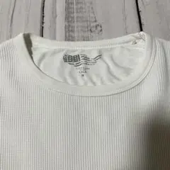 訳あり USAコットン100%サーマル長袖Tシャツ M ホワイト