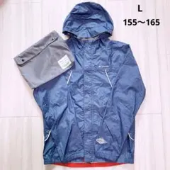 コロンビア　オムニテック　レインウェア　デニム風　収納袋付き　L 155〜165