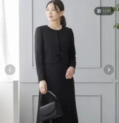 ブラックワンピーススーツ（リボン付き）