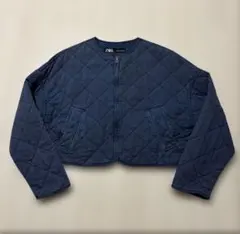 ZARA ネイビー キルティングジャケット