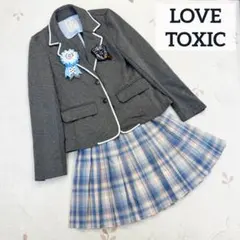 美品 LOVETOXIC 160 L 女子 フォーマル チェック ブルー グレー