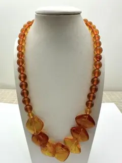 ☆天然☆ 天然アンバー 赤琥珀 ネックレス アクセサリー 綺麗美品 22g