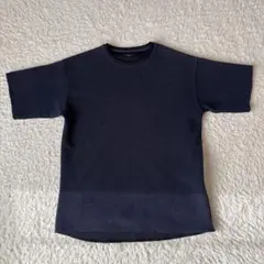 グローバルワーク　Tシャツ トップス　ワッフル生地　ネイビー　S