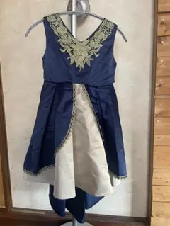 フォーマルドレス ネイビーとクリーム