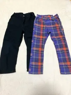 【100㎝相当】細身10分丈 パンツ 2着まとめ売り