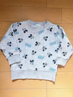 80㎝ ミッキーマウス トレーナー グレー ベビー トップス 長袖