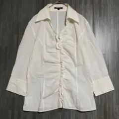 23区】フリルスキッパーシャツ44 白 ブラウス - メルカリ
