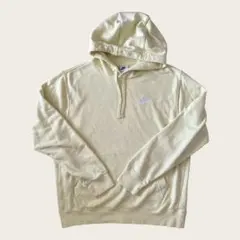 00s NIKE 刺繍ロゴ パーカー スウッシュ 淡色 古着 ナイキ フーディ