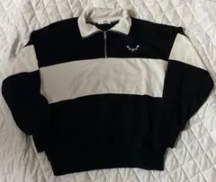 WEGO ハーフジップ 白黒 トレーナーPENNSYLVANIA TEAM