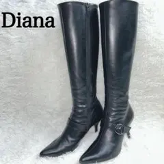 キーパー付】DIANA ダイアナ ロングブーツ 黒スエード 23.5cm日本製