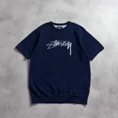 2010s~ Stussy ロゴ インディゴ 半袖スウェットトレーナー Tシャツ