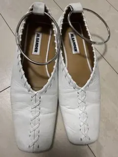 JIL SANDER アンクルリング フラットシューズ ホワイトのサムネイル