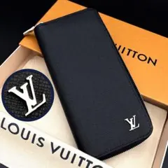 【超美品】ルイヴィトン タイガ ヴェルティカル 黒 長財布 メンズ 二つ折り