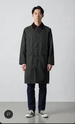 ダークグリーン ステンカラーコート