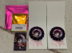 鬼滅の刃 ハロウィン コサージュ風缶バッジ メタリックカード 3点 栗花落カナヲ