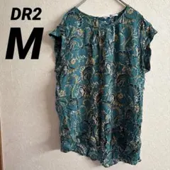 DR2 半袖 トップス Mサイズ エスニック ペイズリー 花柄 グリーン