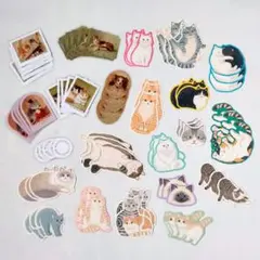 フレークシール 『猫ちゃんイラスト』 3シリーズ 22種類 78枚