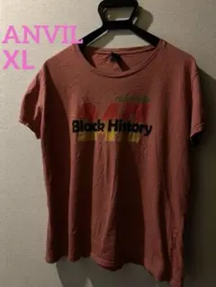 ANVIL 赤 半袖　Tシャツ Black History 【XL】　オレンジのサムネイル