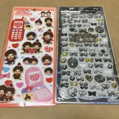 正規品　平成はっぴーフォン モンチッチ　シール&ジュエルプチドロップ　2枚セット