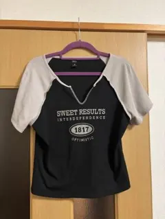 SHEIN Dazy ラグランスリーブ Tシャツ XL ブラック/グレー