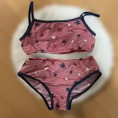 女の子用デニムと星柄セパレート水着　130㎝