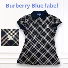 【美品】✨バーバリーブルーレーベル　半袖ポロシャツ M ノバチェック　ホースロゴ