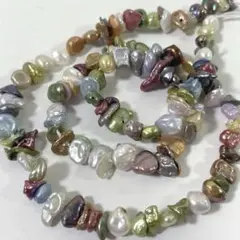 dr179/SALE！淡水パール◇艶ありマルチカラー　ケシバロック　1連