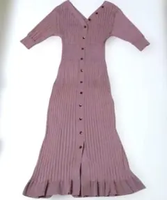 SNIDEL スナイデル　フロントボタンニットワンピース　マーメイド　V