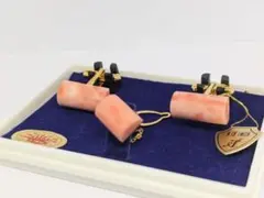 本珊瑚カフスタイピンセット